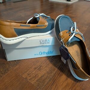 Croft & Barrow Women's Tan and Blue Boat Shoes